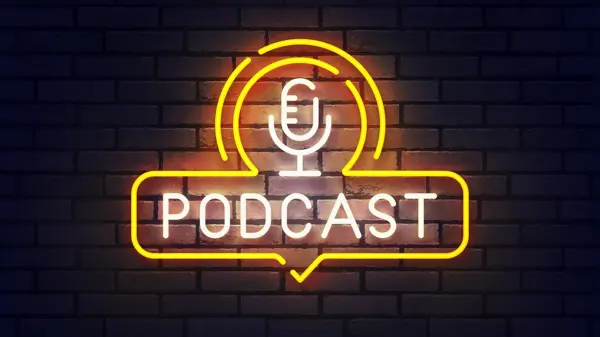 neon podcast sign neon podcast sign